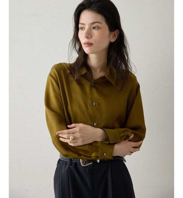 Drawing Numbers「【Drawing Numbers】キュプラロングスリーブシャツ」|シャツ・ブラウス|