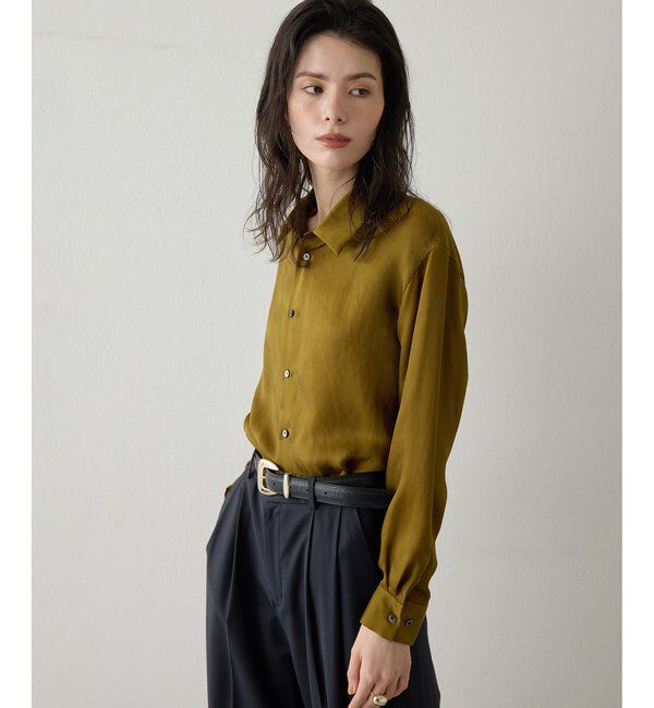 Drawing Numbers「【Drawing Numbers】キュプラロングスリーブシャツ」|シャツ・ブラウス|