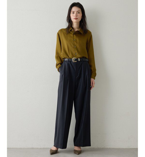 Drawing Numbers「【Drawing Numbers】キュプラロングスリーブシャツ」|シャツ・ブラウス|