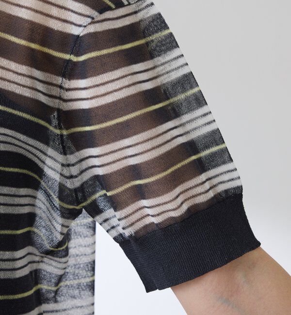  「シアーボーダーポロニット」|ニット・セーター|