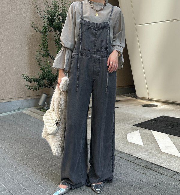  「【新色追加】リヨセルデニムオールインワン」|ワンピース|