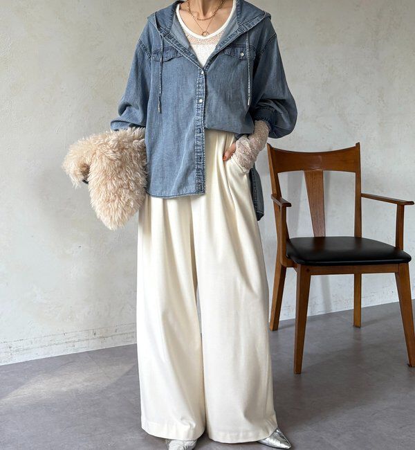  「シアーデニムフーディーシャツ」|シャツ・ブラウス|