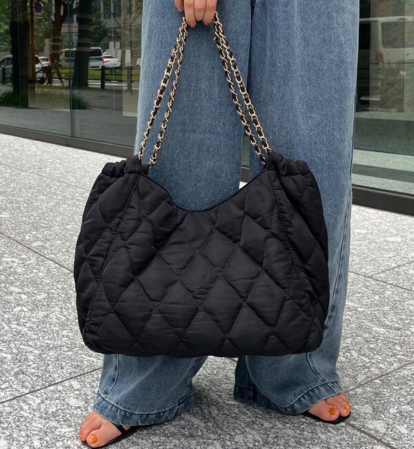  「【WEB限定】ナイロンキルトチェーントート」|トートバッグ|