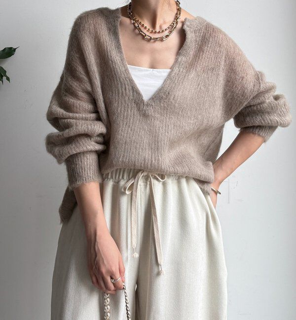  「【新色追加】起毛モヘヤスキッパープルオーバー」|ニット・セーター|