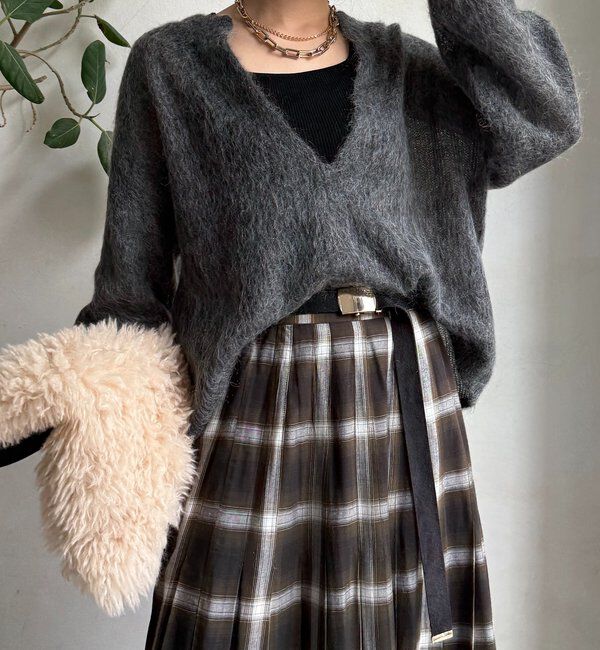  「【新色追加】起毛モヘヤスキッパープルオーバー」|ニット・セーター|