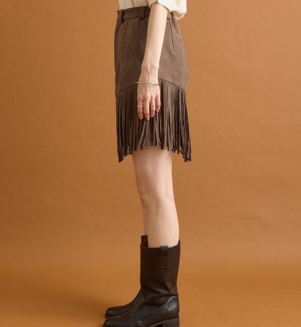  「フェイクスウェードフリンジスカート」|スカート|