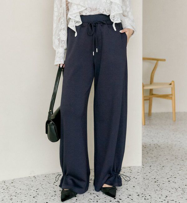  「裾ドロストスウェットパンツ」|チノ|