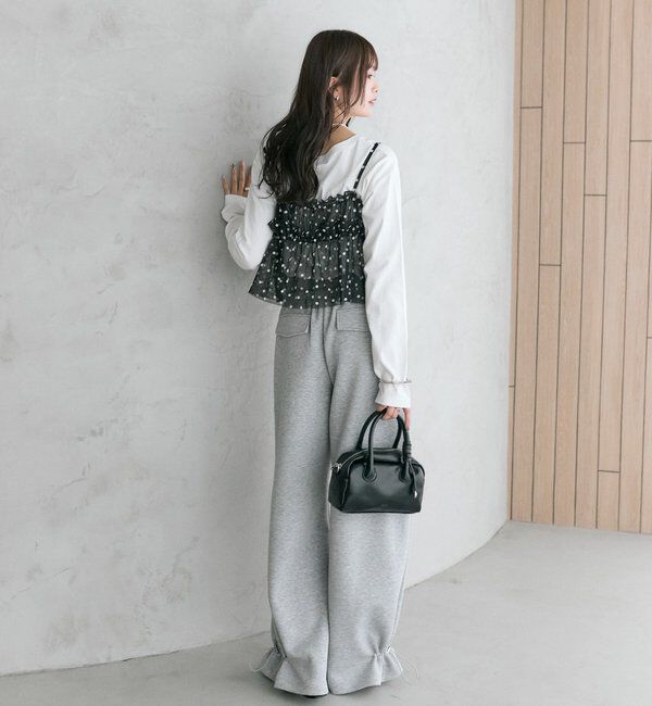  「裾ドロストスウェットパンツ」|チノ|