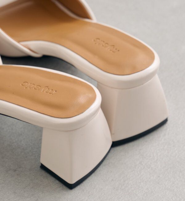  「スクエアトゥヒールサンダル」|サンダル|