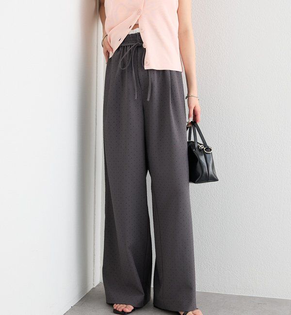  「ラインストーンWベルトパンツ」|チノ|