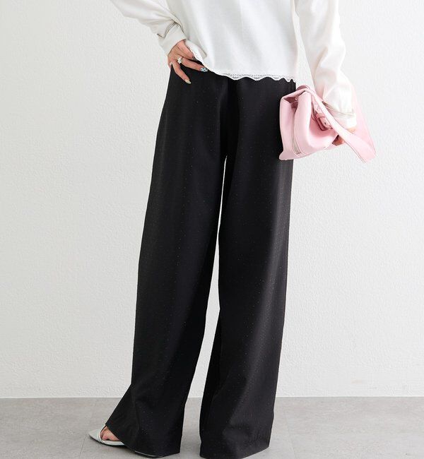  「ラインストーンWベルトパンツ」|チノ|