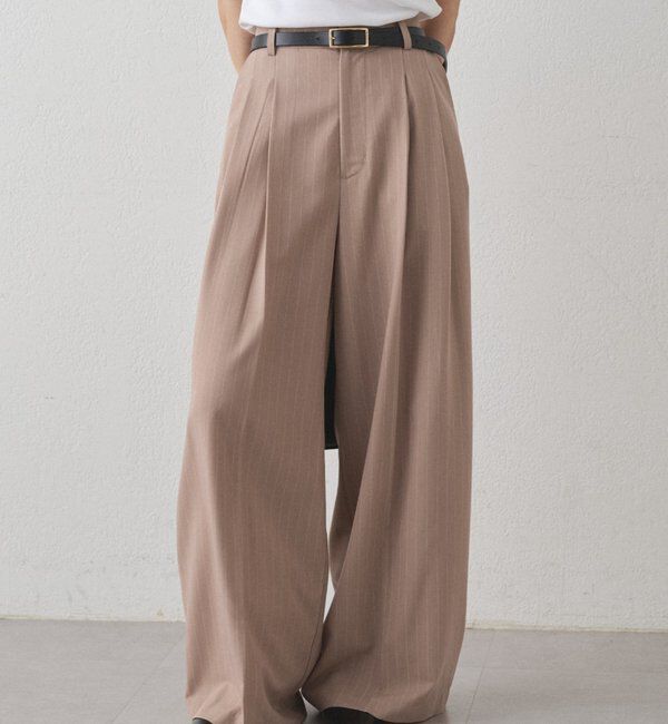  「2タックワイドパンツ」|チノ|ベージュその他1