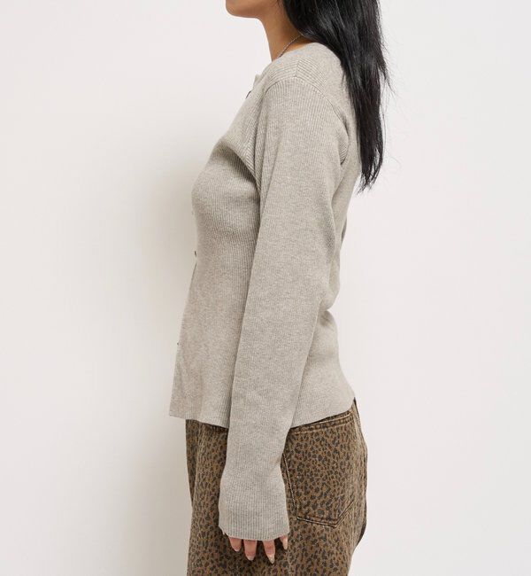  「リブニットナローカーディガン」|カーディガン|