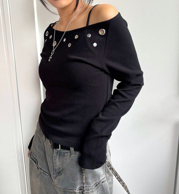  「アイレットオフショルトップス」|Tシャツ・カットソー|