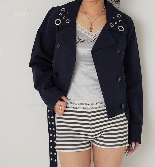  「アイレットショートPジャケット」|ブルゾン・スタジャン|