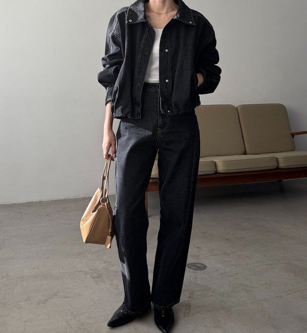  「【サイズ展開あり/セットアップ対応】ラウンドデニムブルゾン」|ブルゾン・スタジャン|