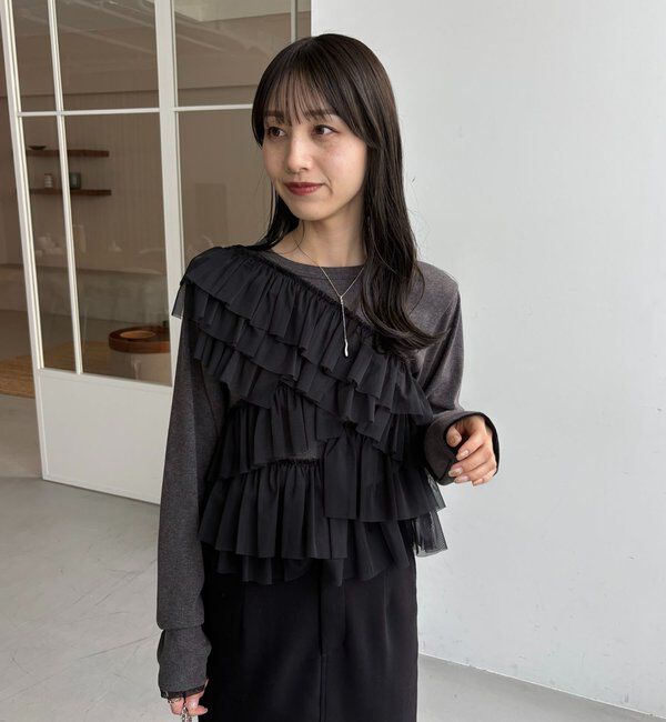  「【kon企画】フリルドッキングロンT」|Tシャツ・カットソー|