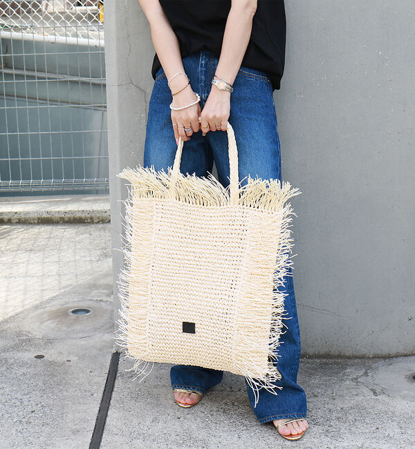 Rouge vif「【Swaraj /スワラージ】手編みラフィアバッグ / トートバッグ / フリン」|トートバッグ|