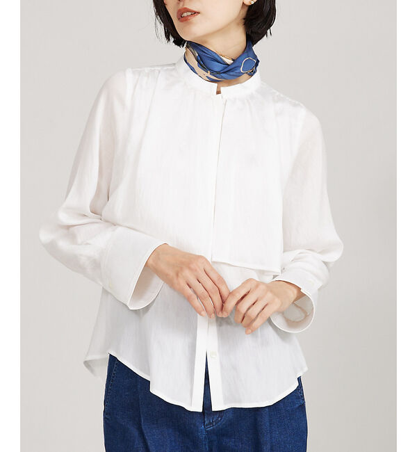 qualite「ギャザーレイヤードブラウス」|シャツ・ブラウス|