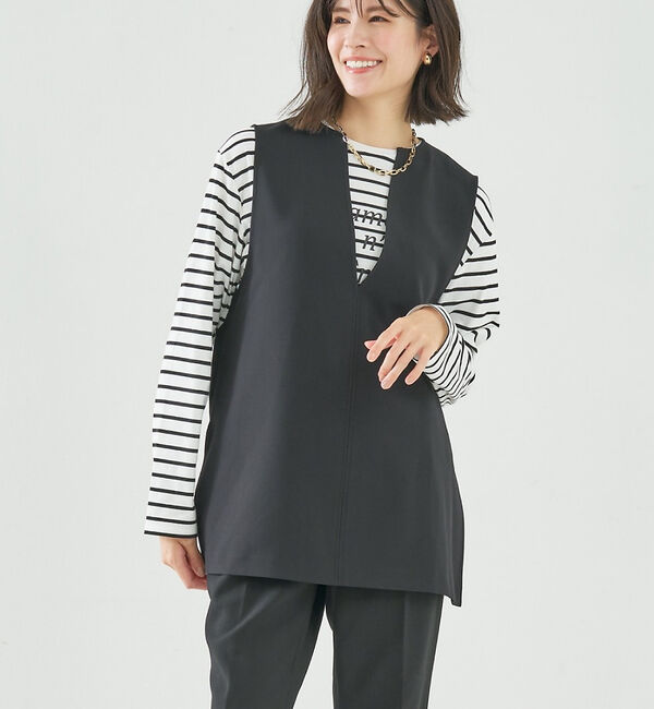 abahouse mavie「【セットアップ対応】ダブルクロスオーバーベスト」|ベスト・ジレ|