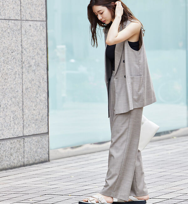 abahouse mavie「【セットアップ対応】リネンライクベスト」|ベスト・ジレ|