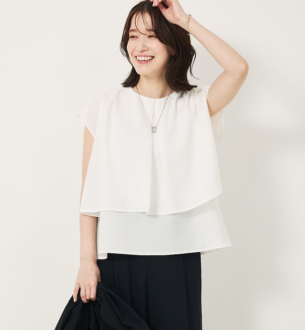 abahouse mavie「【エニデイカセット・サマー】ジョーゼットタックフレアーブラウス」|シャツ・ブラウス|