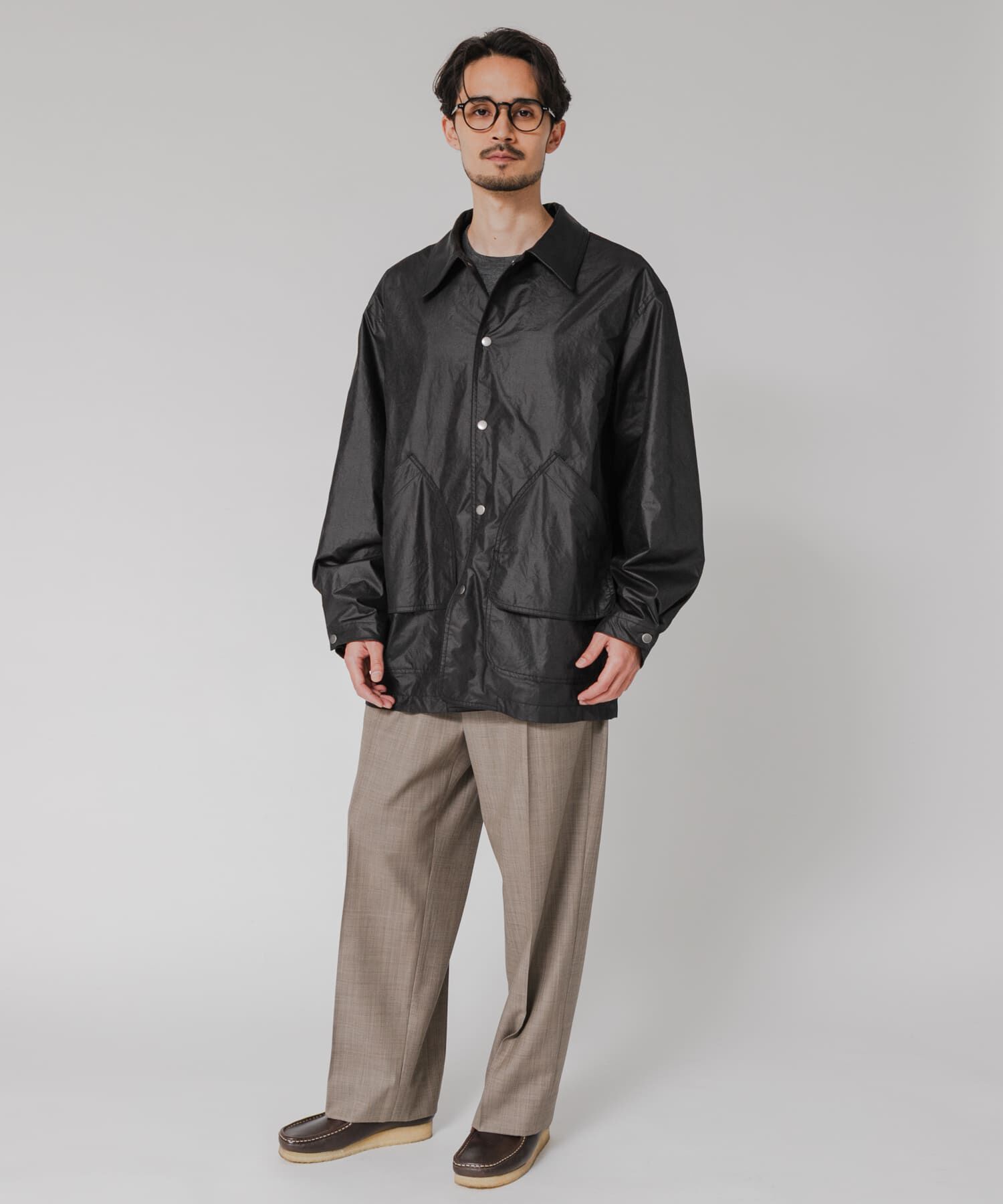 URBAN RESEARCH「NYLON HUNTING JACKET」|ノーカラーコート|