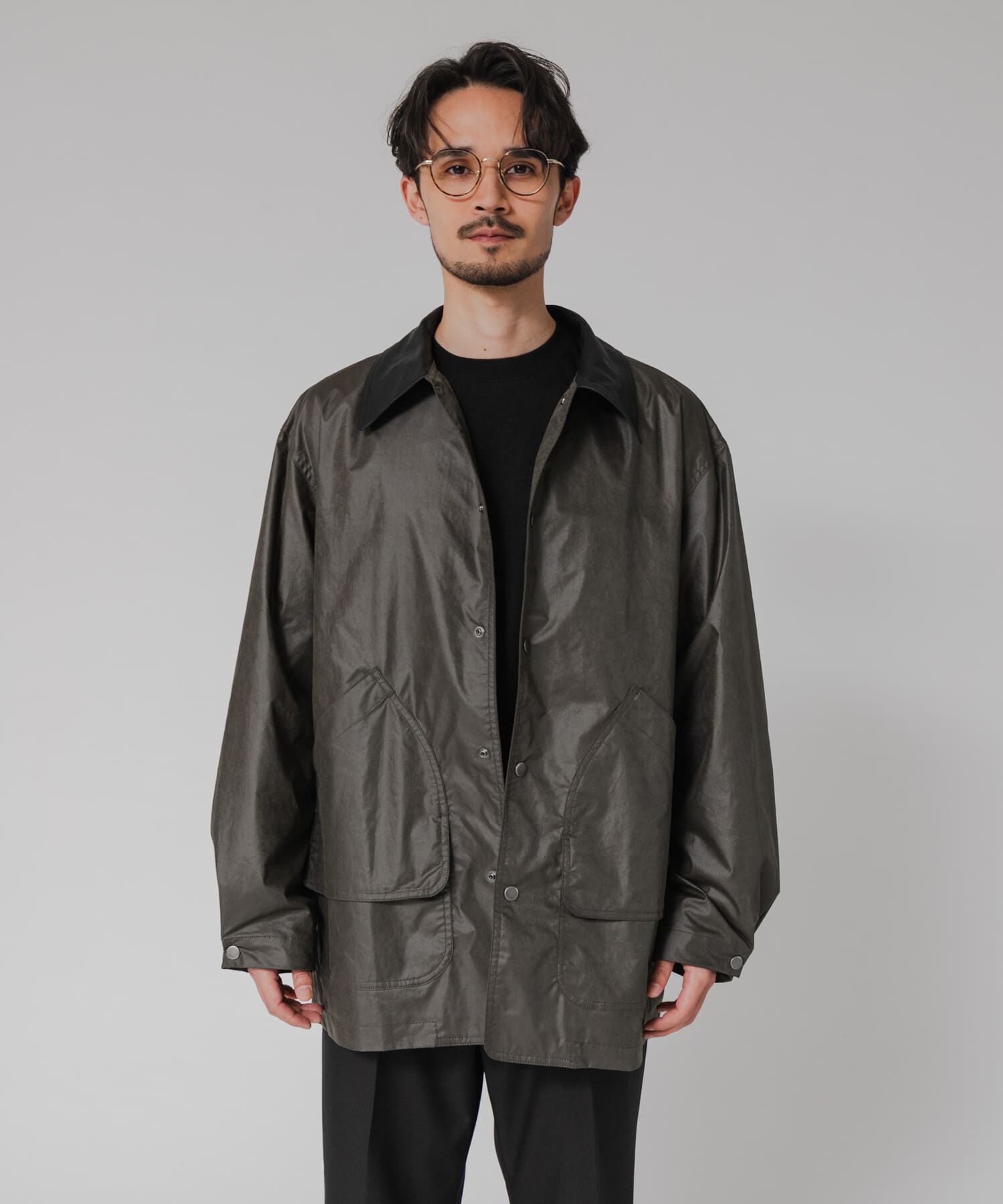 URBAN RESEARCH「NYLON HUNTING JACKET」|ノーカラーコート|