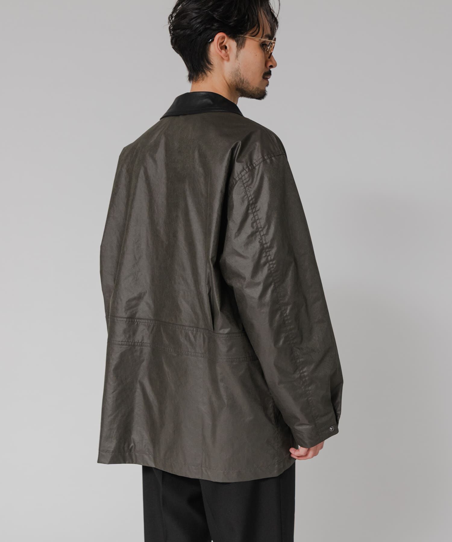 URBAN RESEARCH「NYLON HUNTING JACKET」|ノーカラーコート|