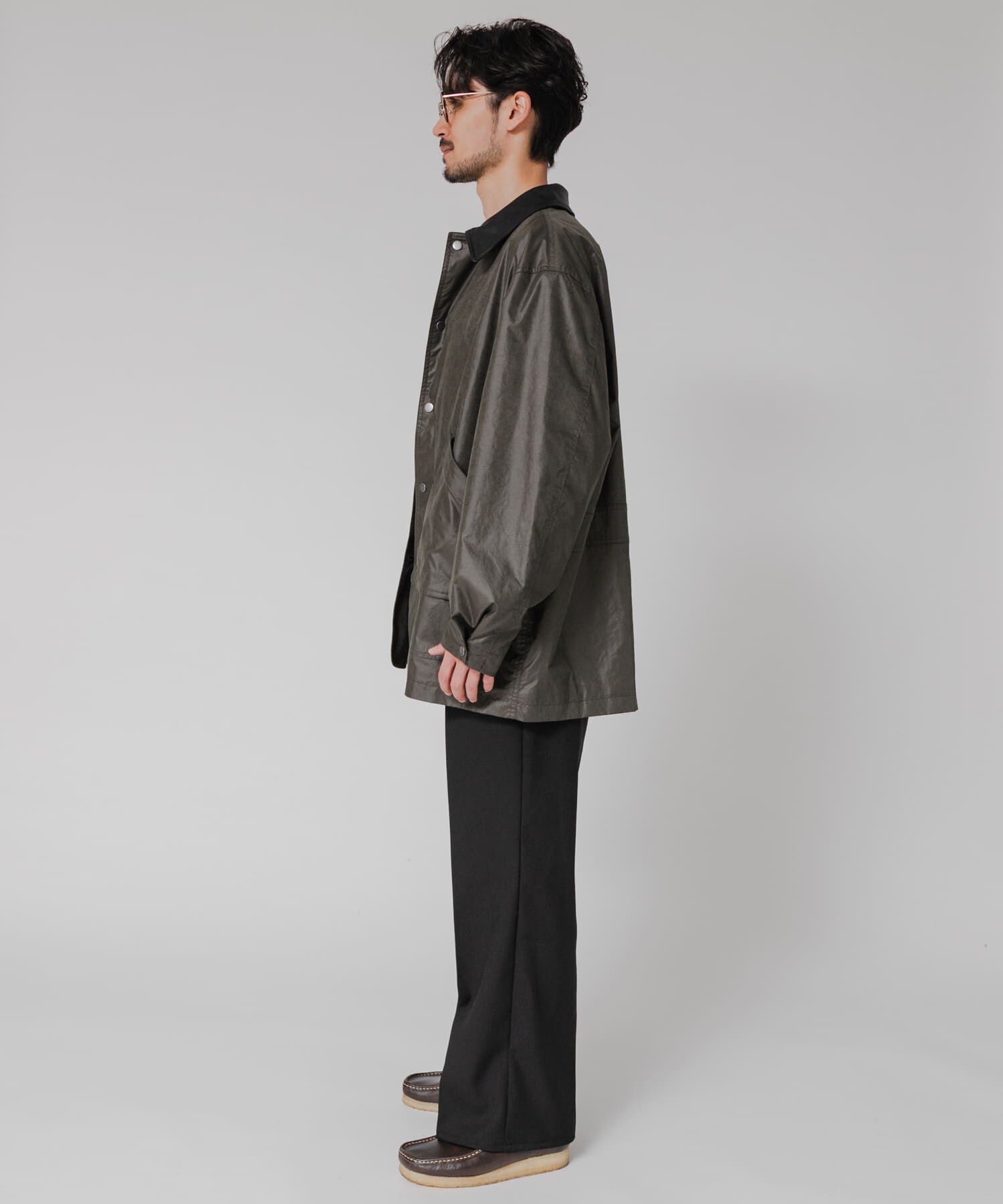 URBAN RESEARCH「NYLON HUNTING JACKET」|ノーカラーコート|