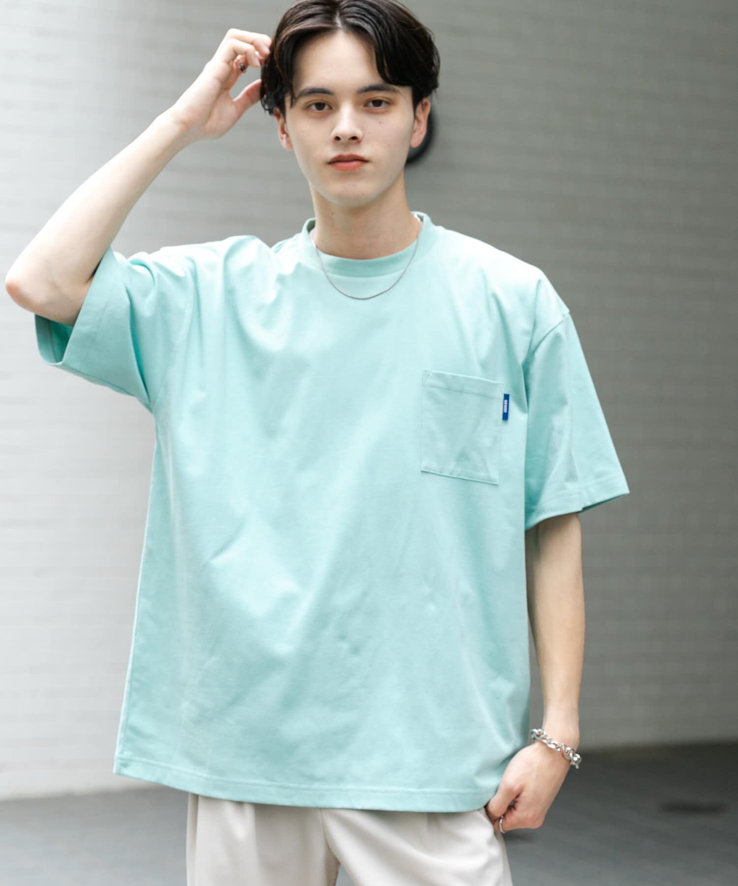 SENSE OF PLACE by URBAN RESEARCH「『UR TECH ひやサラクール』リラックスポケTシャツ」|Tシャツ・カットソー|ミント