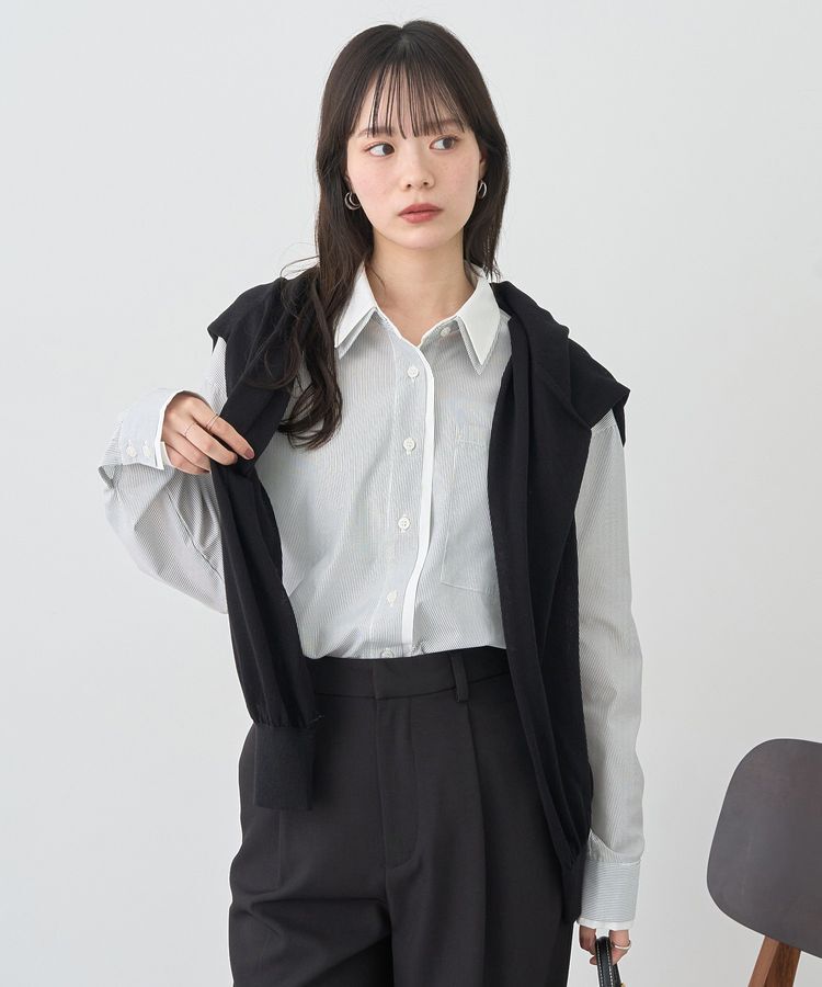 earth music&ecology「レイヤードストライプシャツ」|シャツ・ブラウス|