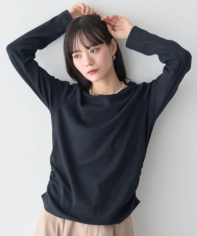 earth music&ecology「サイドギャザープルオーバー」|Tシャツ・カットソー|Black