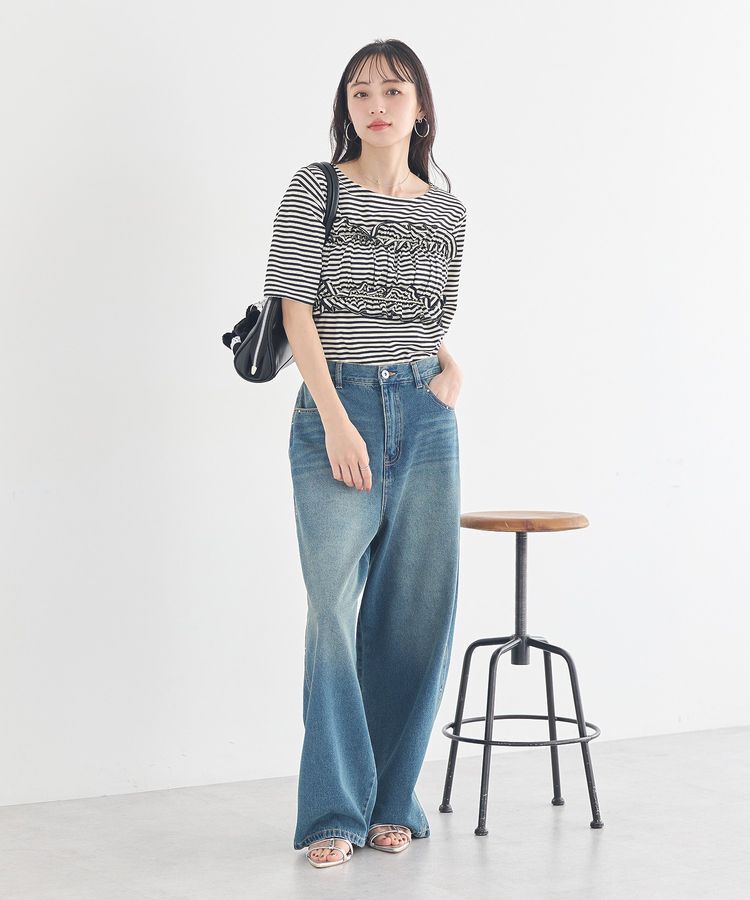 earth music&ecology「スタッズデニムパンツ」|デニム|