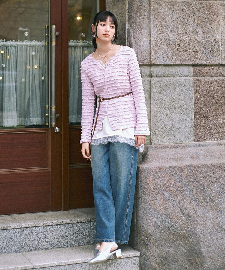 earth music&ecology「スタッズデニムパンツ」|デニム|