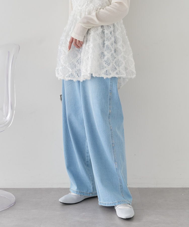 earth music&ecology「スタッズデニムパンツ」|デニム|