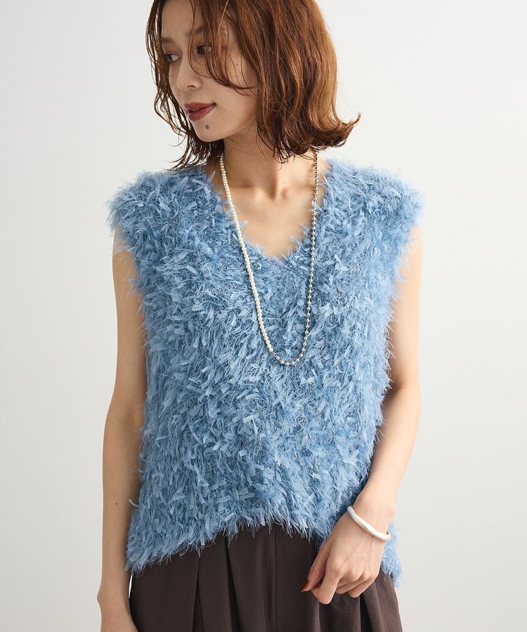 Green Parks「フェザーヤーンニットベスト」|ベスト・ジレ|