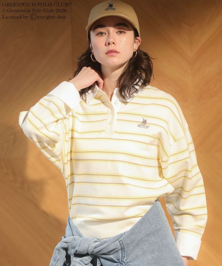 Green Parks「GREENWICH POLO CLUB(TM)布帛ドッキングポロニットプルオーバー」|Tシャツ・カットソー|Yellow