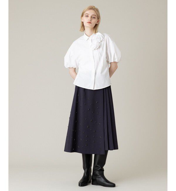 LOULOU WILLOUGHBY「【LOULOU WILLOUGHBY】ビジューアシメスカート」|スカート|
