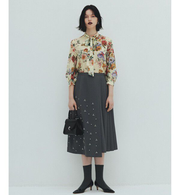 LOULOU WILLOUGHBY「【LOULOU WILLOUGHBY】ビジューアシメスカート」|スカート|