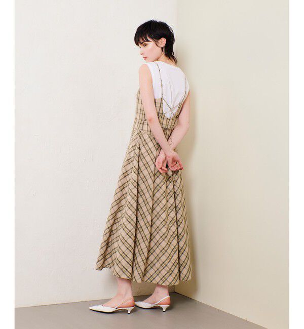 allureville「チェックバックコンシャスキャミワンピース」|ワンピース|