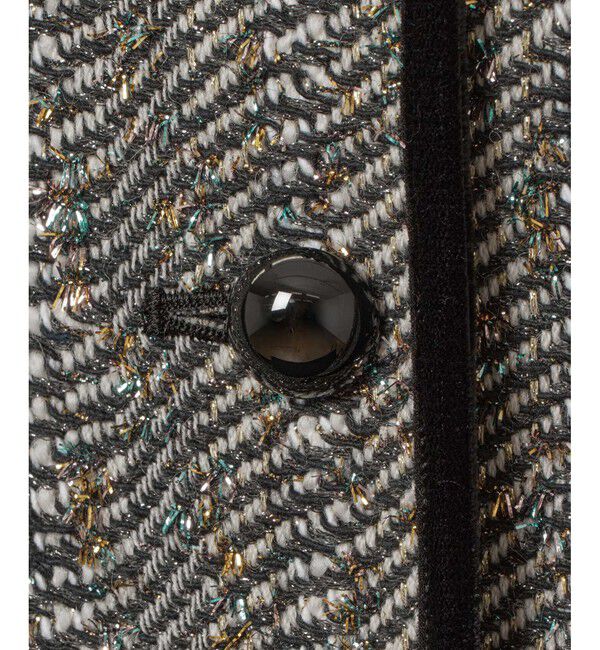 LOULOU WILLOUGHBY「【LOULOU WILLOUGHBY】LINTONラメツイードショートジャケット」|ノーカラージャケット|