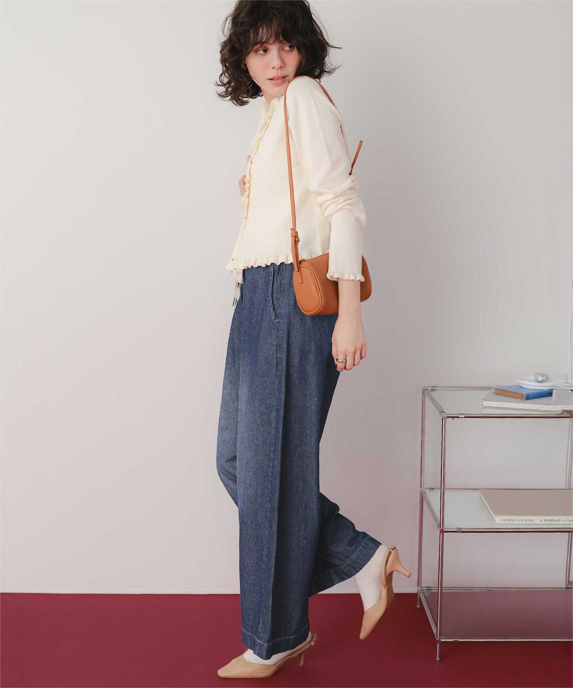 titivate「イージーワイドデニムパンツ」|デニム|