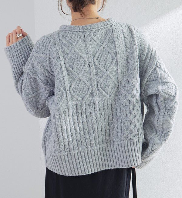  「ミックスケーブルニットプルオーバー」|ニット・セーター|