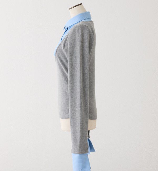  「ロゴ刺繍レイヤードトップス」|プルオーバー|