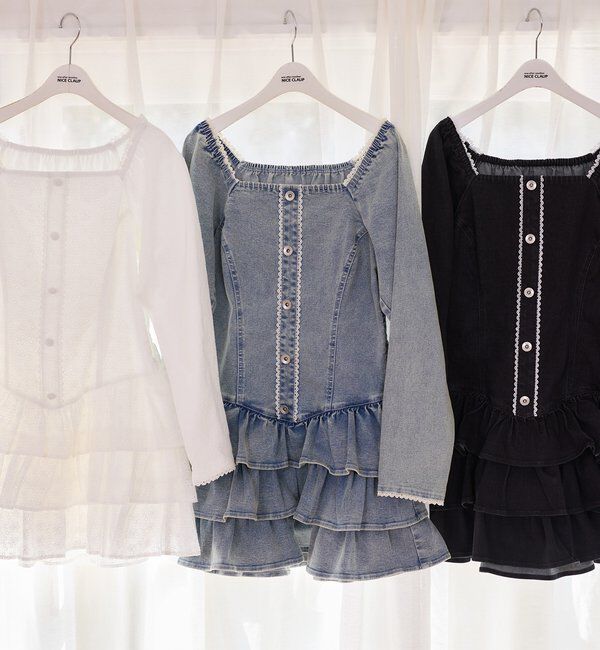  「【Denim Collection】ティアードミニワンピ」|ワンピース|