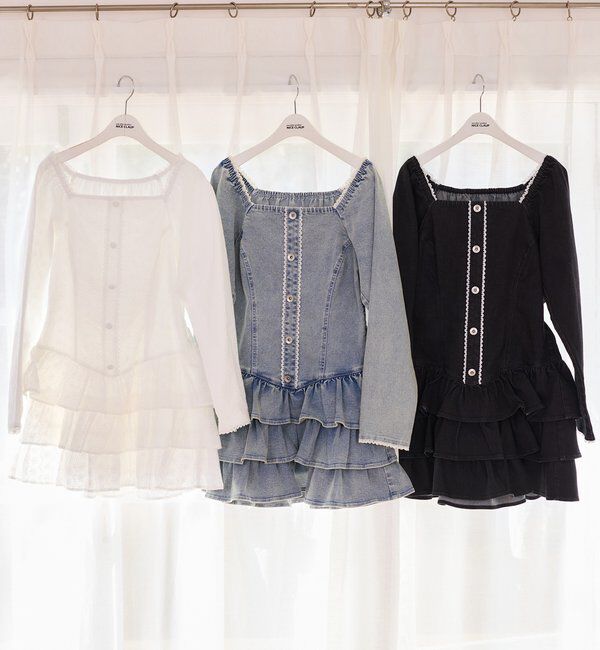  「【Denim Collection】ティアードミニワンピ」|ワンピース|