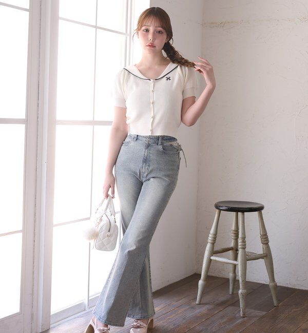  「セーラー半袖ニット」|ニット・セーター|