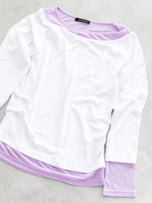Te chichi「レイヤードテレコトップス」|Tシャツ・カットソー|オフホワイト