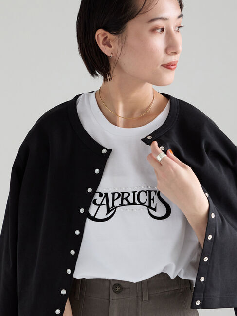 Te chichi「パール&ロゴプリントTシャツ」|Tシャツ・カットソー|オフホワイト